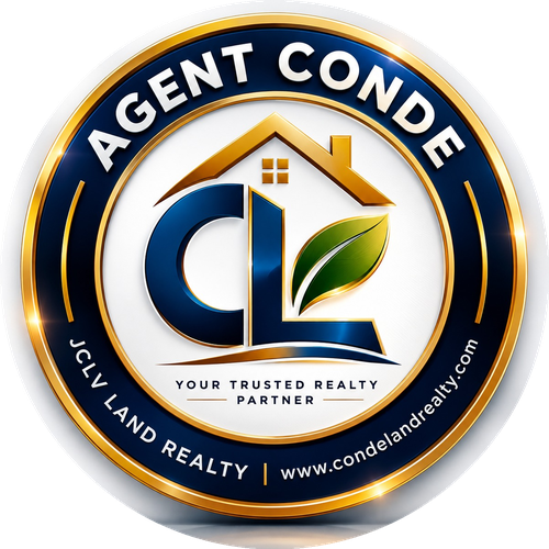 Agent Conde official seal, JCLV Land Realty, condelandrealty.com