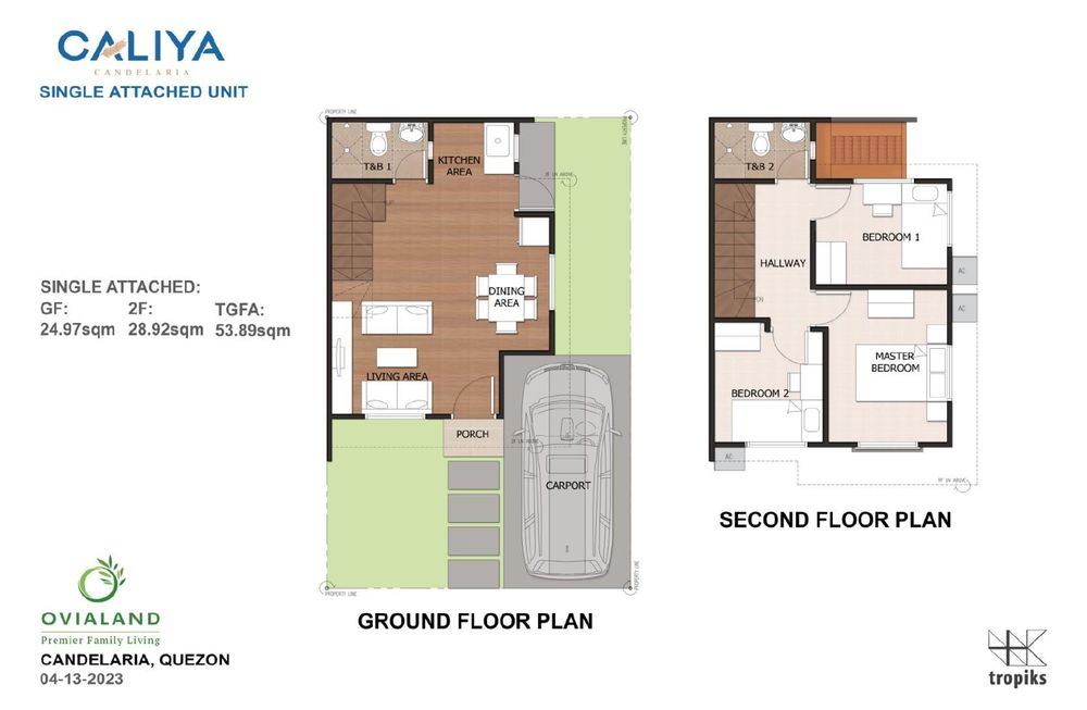 Caliya Estate floor plan, ground and second floor