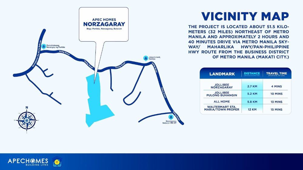 APEC Homes Norzagaray vicinity map