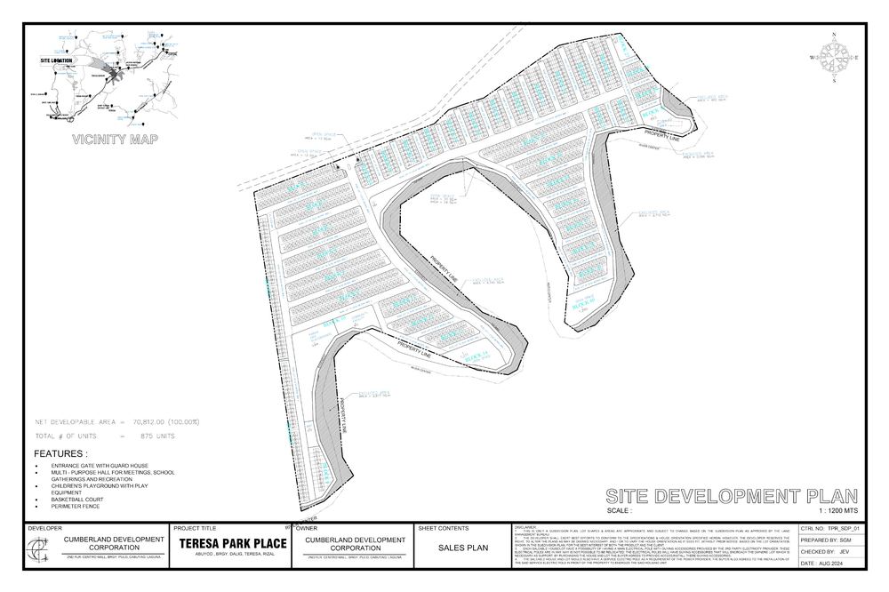 Teresa Park Place site development plan