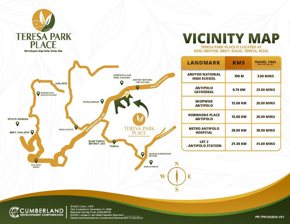 Teresa Park Place vicinity map